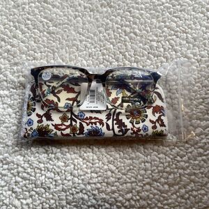 Vera Bradley Byram Blue Light Readers “Marrakesh Vines Cream” +2.00 Glasses Case